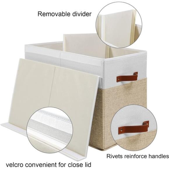 Large Toy Storage Box with Lid, Sturdy Toys Storage Chest Bin Organizer Basket - Picture 5 of 8